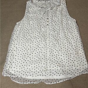 Beacon Apparel Chiffon Dot Sleeveless Blouse Medium